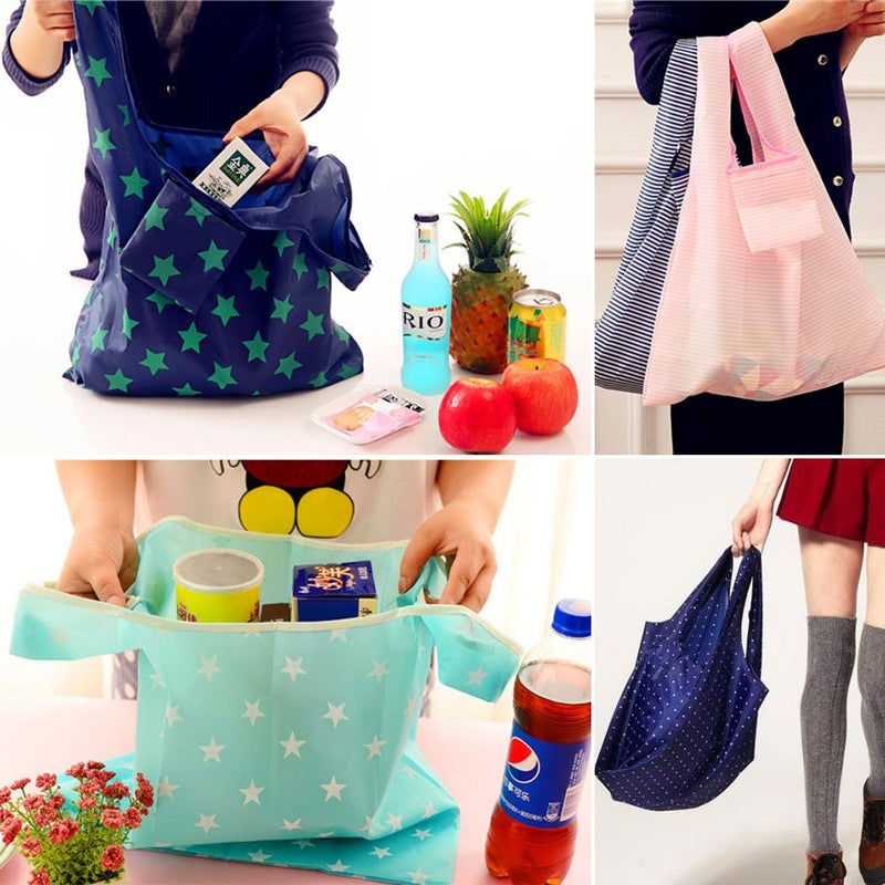 Bagcu Cloth Tote Bags, Reusable, Foldable, Recycle for Shopping, Fits in Pocket, Eco Friendly for Groceries, Water Resistant, Lightweight, Strong & Durable Large (6Pack) - Image 5